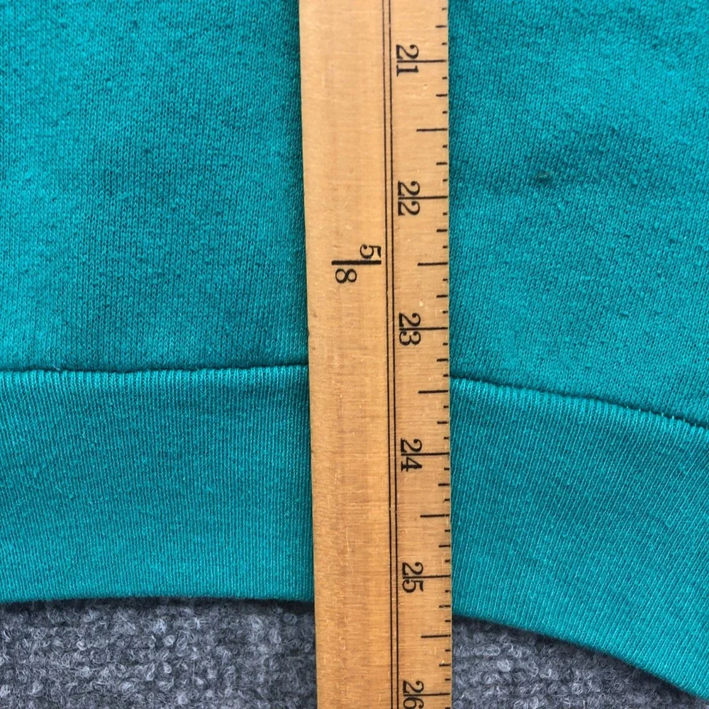 Vintage Teal Southwestern Patchwork Sweatshirt Womens Large USA
